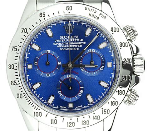 blue dial 40mm rolex daytona steel &|Rolex daytona 116520 serviced by.